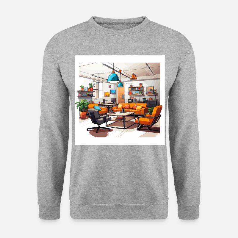 Dynamische Zusammenarbeit - Unisex Pullover - Weißgrau meliert