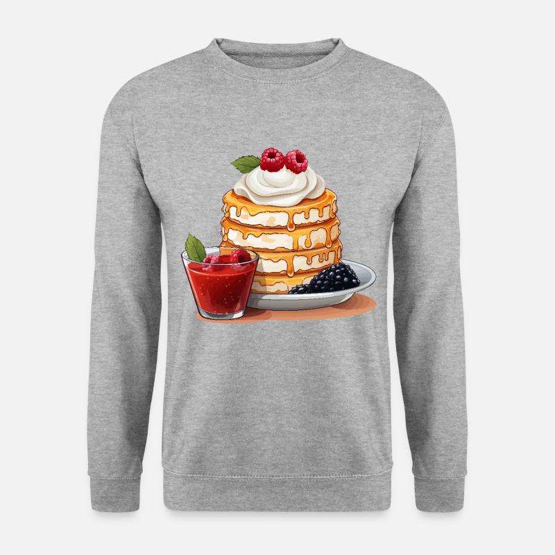 Gesunde Pfannkuchen - Unisex Pullover - Weißgrau meliert