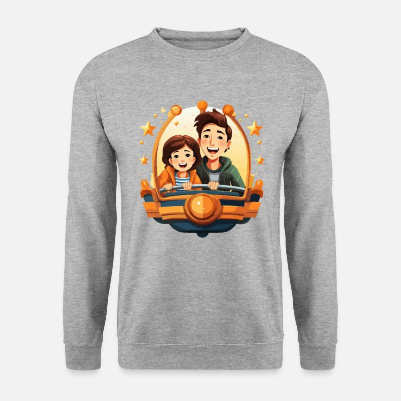 Karussell-Magie - Unisex Pullover - Weißgrau meliert