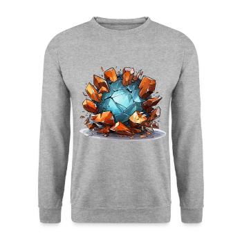Frontières fragmentées - Sweat-shirt Unisexe - gris chiné - Devant - Alina (178cm) & Michal (187cm)