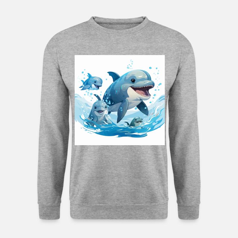 Dolphins Dance - Unisex Sweatshirt - salt & pepper