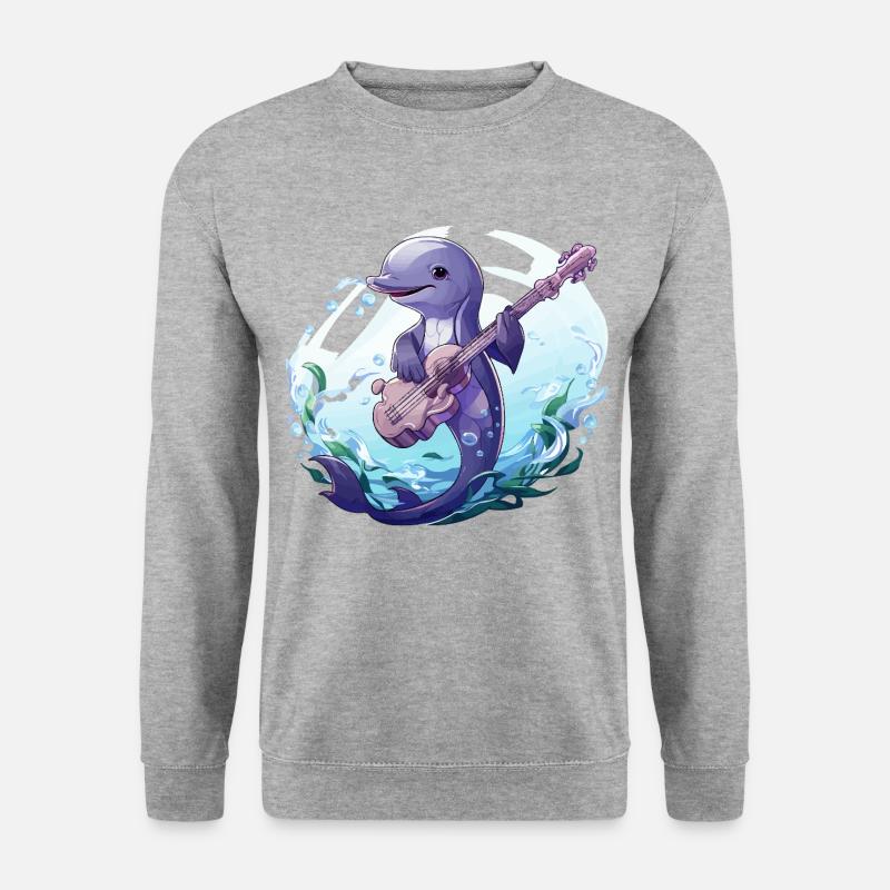 Melodien des Ozeans - Unisex Pullover - Weißgrau meliert