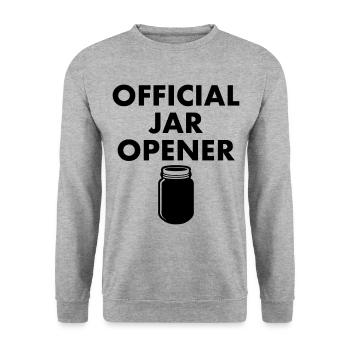 Official Jar Opener - Unisex Sweatshirt - salt & pepper - Front - Alina (178cm) & Michal (187cm)