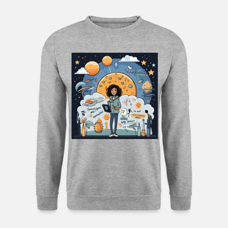 Der Träumer-Planer - Unisex Pullover - Weißgrau meliert