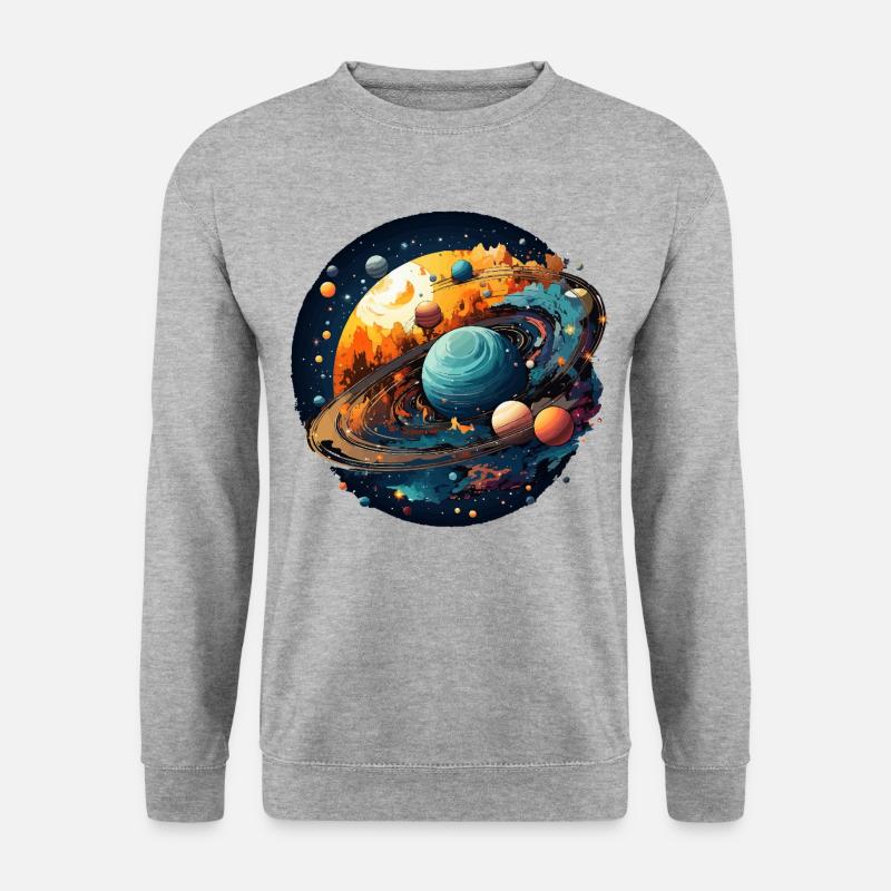 Die Planetengalerie - Unisex Pullover - Weißgrau meliert