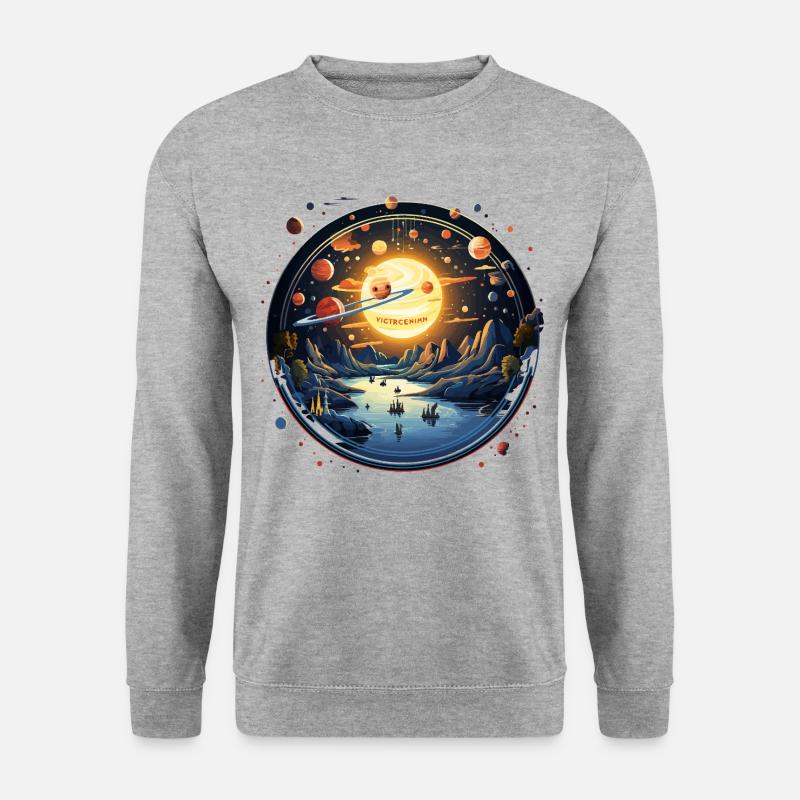 Die planetarische Odyssee - Unisex Pullover - Weißgrau meliert
