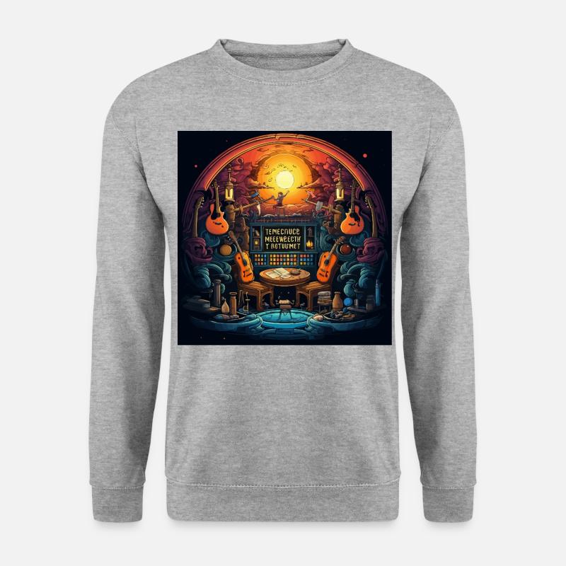 Die Instrumentenflucht - Unisex Pullover - Weißgrau meliert