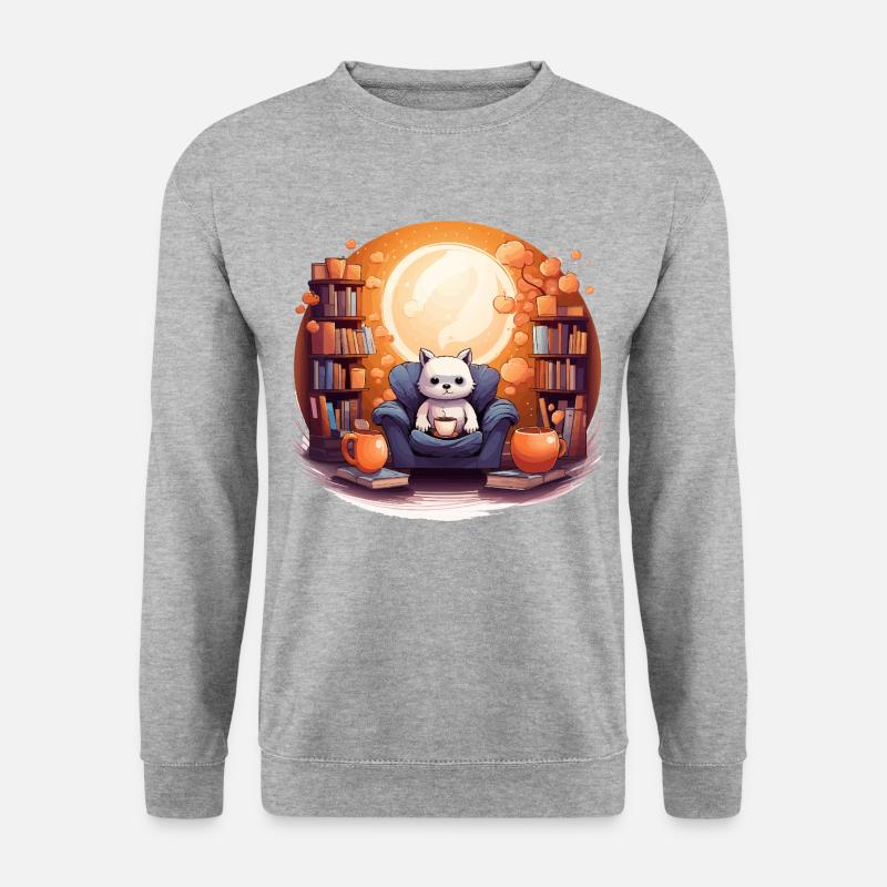 Literarische Oase - Unisex Pullover - Weißgrau meliert