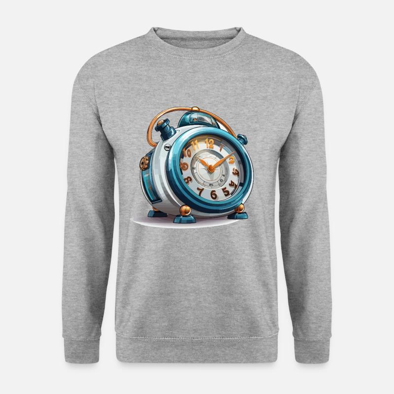 Retro-Weckeck - Unisex Pullover - Weißgrau meliert