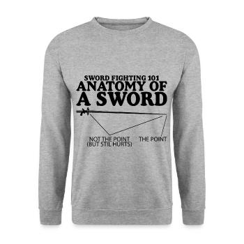 Sword Fighting 101 Anatomy Of A Sword 4 - Unisex Sweatshirt - salt & pepper - Front - Alina (178cm) & Michal (187cm)
