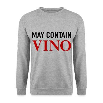 May Contain Vino May Contain Traces of Wine - Unisex Sweatshirt - salt & pepper - Front - Alina (178cm) & Michal (187cm)