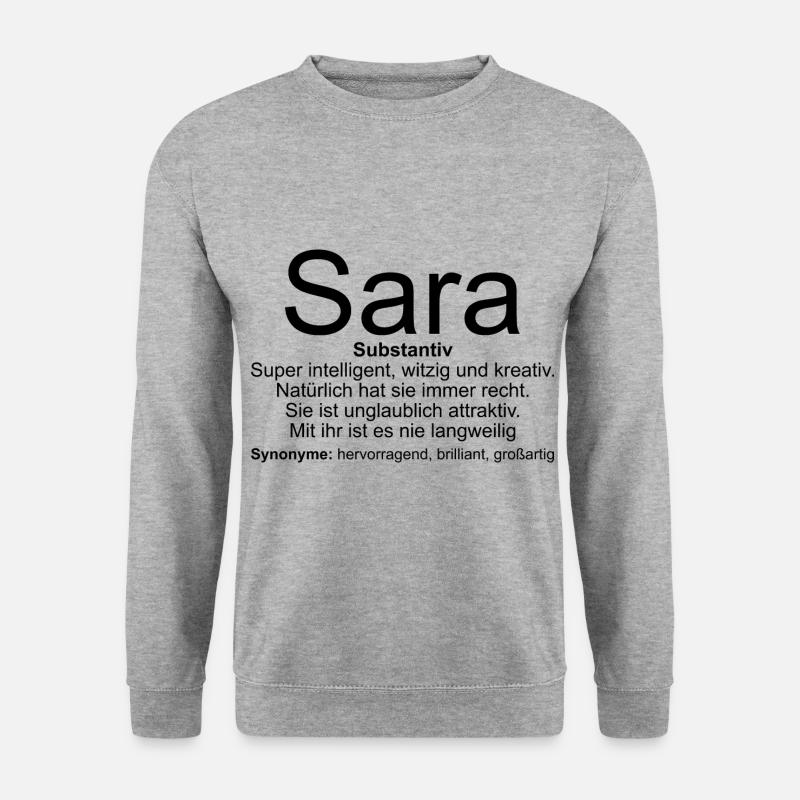 Name Definition Sara - Unisex Pullover - Weißgrau meliert