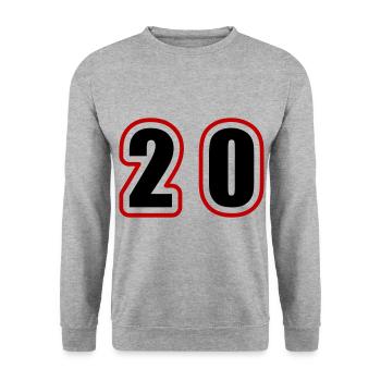 20 Number College - Unisex Sweatshirt - salt & pepper - Front - Alina (178cm) & Michal (187cm)