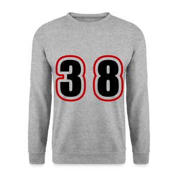 38 Number College - Unisex Sweatshirt - salt & pepper - Front - Alina (178cm) & Michal (187cm)