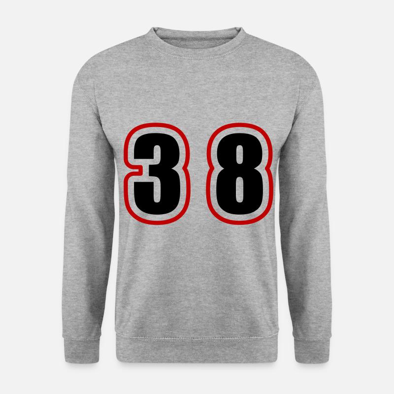 38 Zahl College - Unisex Pullover - Weißgrau meliert