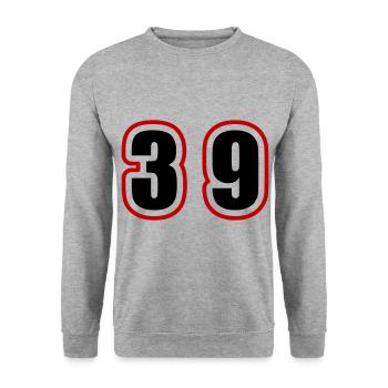 39 Number College - Unisex Sweatshirt - salt & pepper - Front - Alina (178cm) & Michal (187cm)