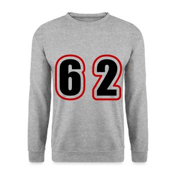 62 Number College - Unisex Sweatshirt - salt & pepper - Front - Alina (178cm) & Michal (187cm)