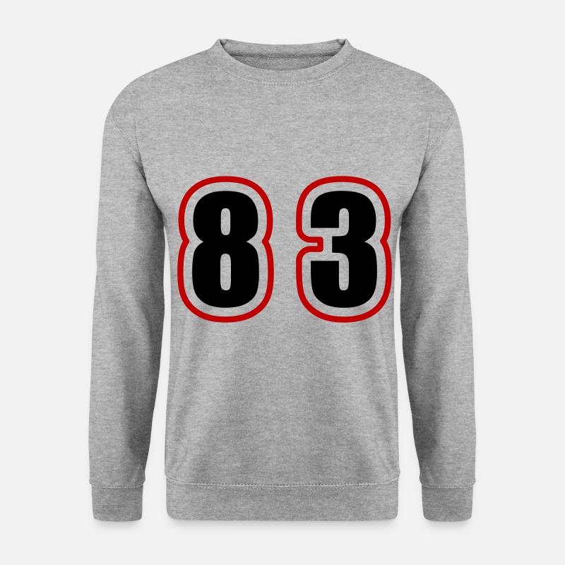 83 Zahl College - Unisex Pullover - Weißgrau meliert
