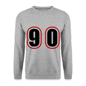 90 Number College - Unisex Sweatshirt - salt & pepper - Front - Alina (178cm) & Michal (187cm)