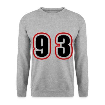 93 Number College - Unisex Sweatshirt - salt & pepper - Front - Alina (178cm) & Michal (187cm)