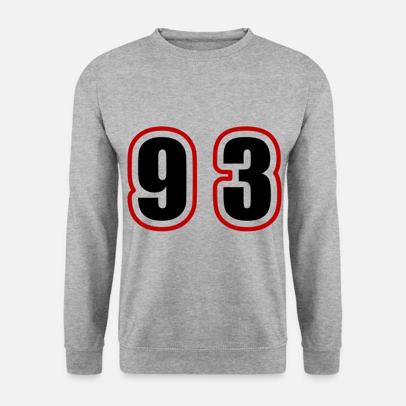 93 Zahl College - Unisex Pullover - Weißgrau meliert
