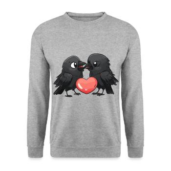 Raven Crow Couple Love Couple In Love - Unisex Sweatshirt - salt & pepper - Front - Alina (178cm) & Michal (187cm)