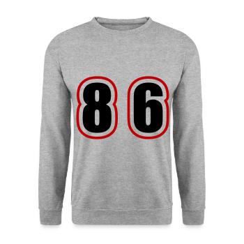 86 Number College - Unisex Sweatshirt - salt & pepper - Front - Alina (178cm) & Michal (187cm)