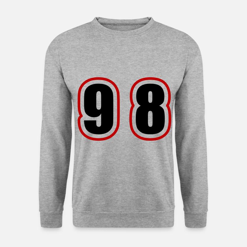 98 Zahl College - Unisex Pullover - Weißgrau meliert