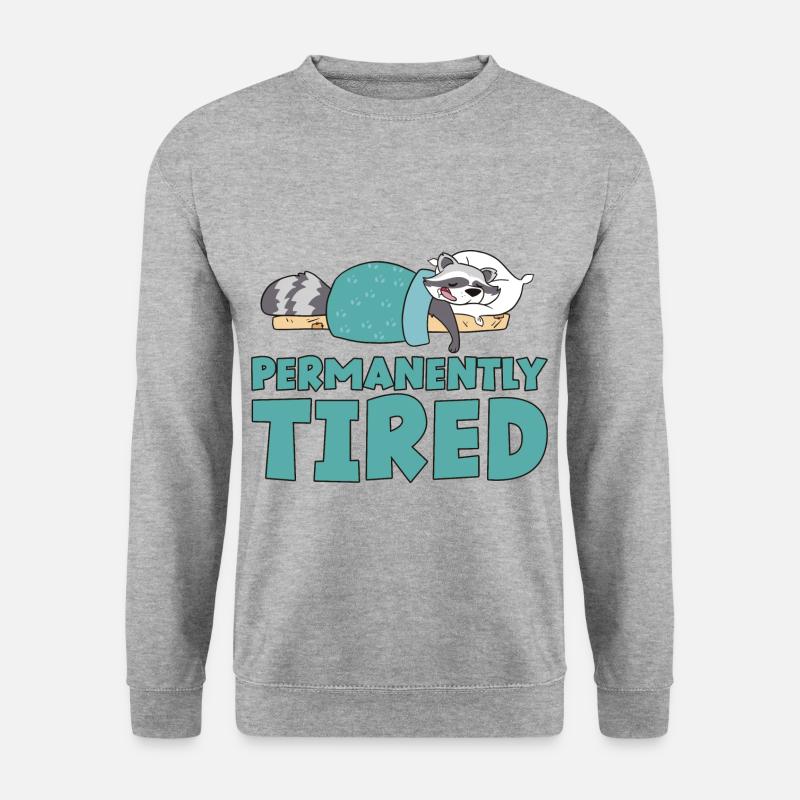 Permanently Tired 2 - Unisex Pullover - Weißgrau meliert