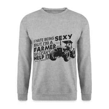Sexy farmer - Unisex Sweatshirt - salt & pepper - Front - Alina (178cm) & Michal (187cm)