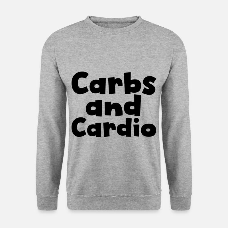 Carbs And Cardio - Unisex Pullover - Weißgrau meliert
