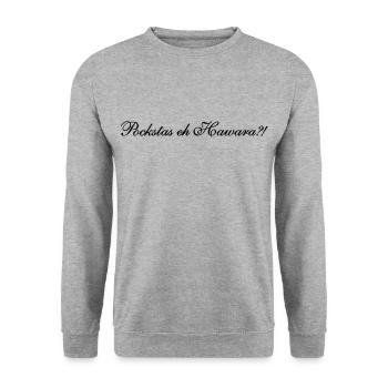 Pockstas eh Hawara - Unisex Pullover - Weißgrau meliert - Vorne - Alina (178cm) & Michal (187cm)