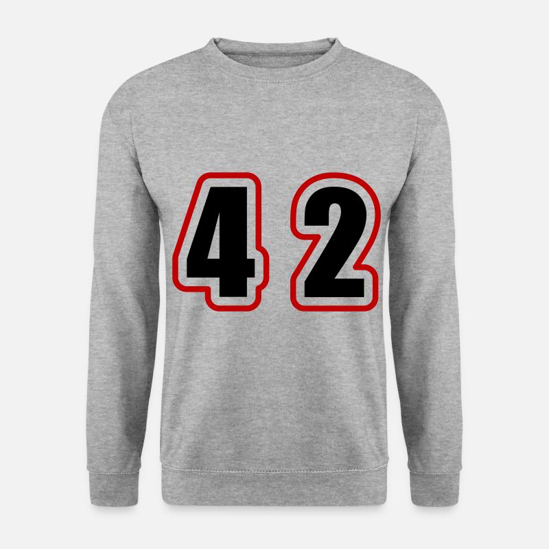 42 Zahl College - Unisex Pullover - Weißgrau meliert