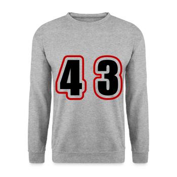 43 Number College - Unisex Sweatshirt - salt & pepper - Front - Alina (178cm) & Michal (187cm)