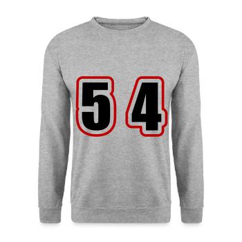 54 Number College - Unisex Sweatshirt - salt & pepper - Front - Alina (178cm) & Michal (187cm)