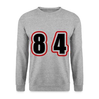84 Number College - Unisex Sweatshirt - salt & pepper - Front - Alina (178cm) & Michal (187cm)