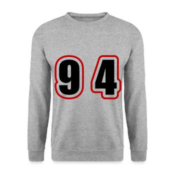 95 Number College - Unisex Sweatshirt - salt & pepper - Front - Alina (178cm) & Michal (187cm)