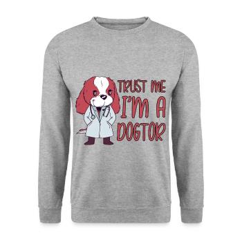 Croyez-moi, je suis un Dogtor 2 - Sweat-shirt Unisexe - gris chiné - Devant - Alina (178cm) & Michal (187cm)