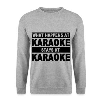 What Happens At Karaoke Stays At Karaoke - Sweat-shirt Unisexe - gris chiné - Devant - Alina (178cm) & Michal (187cm)