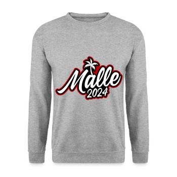 Malle 2024 - Unisex Pullover - Weißgrau meliert - Vorne - Alina (178cm) & Michal (187cm)