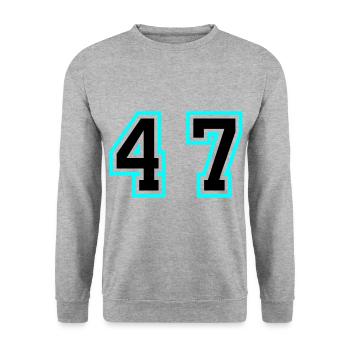 47 Symbole numérique - Sweat-shirt Unisexe - gris chiné - Devant - Alina (178cm) & Michal (187cm)