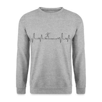Football Heartbeat Pulse - Unisex Sweatshirt - salt & pepper - Front - Alina (178cm) & Michal (187cm)