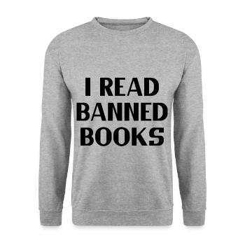 J’ai lu des livres interdits 35 - Sweat-shirt Unisexe - gris chiné - Devant - Alina (178cm) & Michal (187cm)