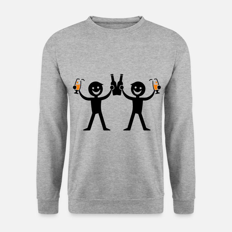 Trinken Flasche Bier - Unisex Pullover - Weißgrau meliert