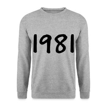 Year of birth 1981 Birthday present - Unisex Sweatshirt - salt & pepper - Front - Alina (178cm) & Michal (187cm)