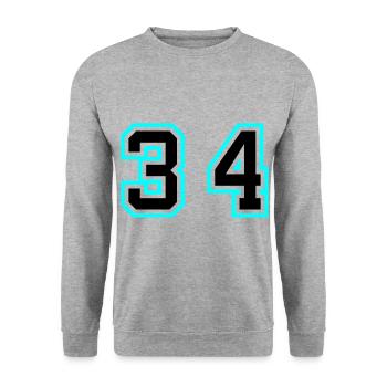 34 Symbole numérique - Sweat-shirt Unisexe - gris chiné - Devant - Alina (178cm) & Michal (187cm)