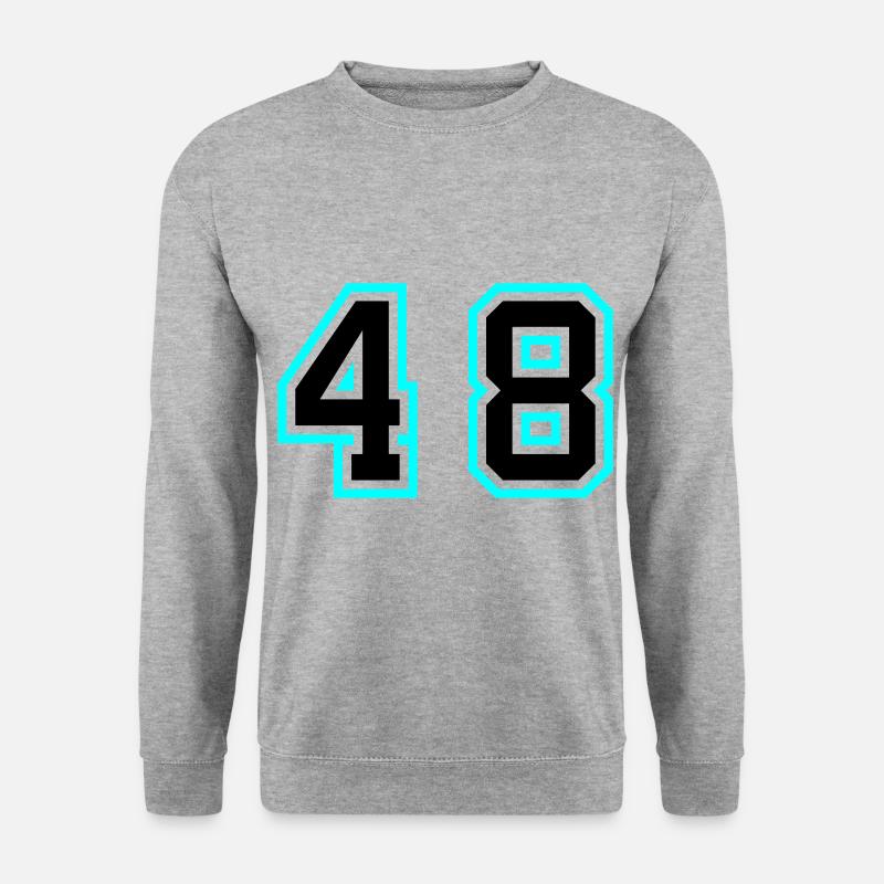 48 Zahl symbol - Unisex Pullover - Weißgrau meliert