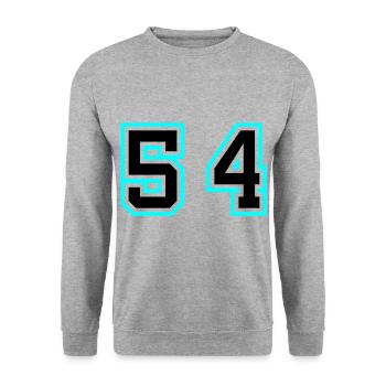 54 Symbole numérique - Sweat-shirt Unisexe - gris chiné - Devant - Alina (178cm) & Michal (187cm)