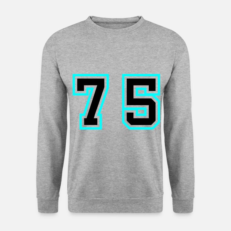 75 Zahl Symbol - Unisex Pullover - Weißgrau meliert
