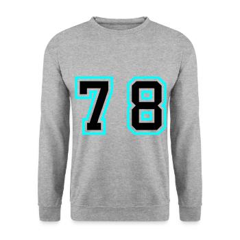 78 Number Symbol - Unisex Sweatshirt - salt & pepper - Front - Alina (178cm) & Michal (187cm)